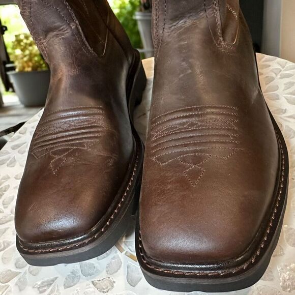 Ariat Men's Groundbreaker Wide Square Toe Regular Work Boots Brown Size 10.5 D - Picture 7 of 16
